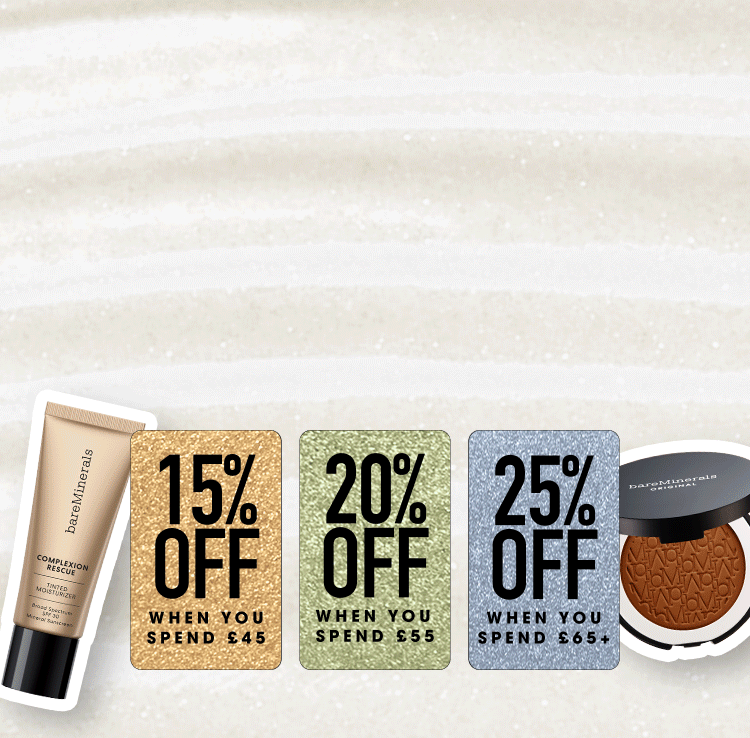 25% Off when you spend £65+, 20% Off when you spend £55+, 15% Off when you spend £45+ 