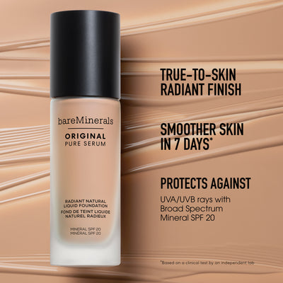 ORIGINAL Pure Serum Radiant Natural Liquid Foundation Mineral SPF 20