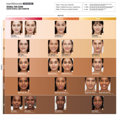 ORIGINAL Pure Serum Radiant Natural Liquid Foundation Mineral SPF 20